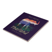 Thailand Elephant Flag Oerwoud verlaat Thai Souven Tegeltje (Zijkant)