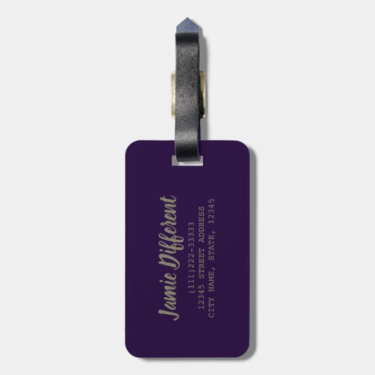 Thailand Elephant met vlag en Oerwoud bladeren Bagagelabel (Achterkant verticaal)