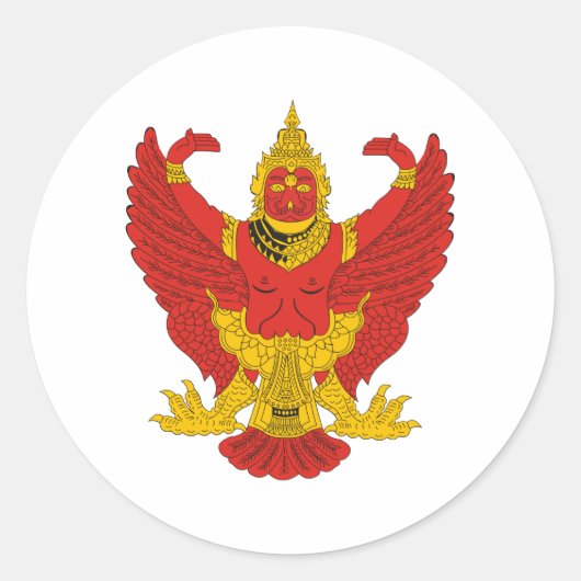 Thailand Emblem Ronde Sticker (Voorkant)