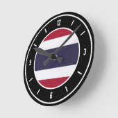 Thailand Flag Elegant Ronde Klok (Hoek)