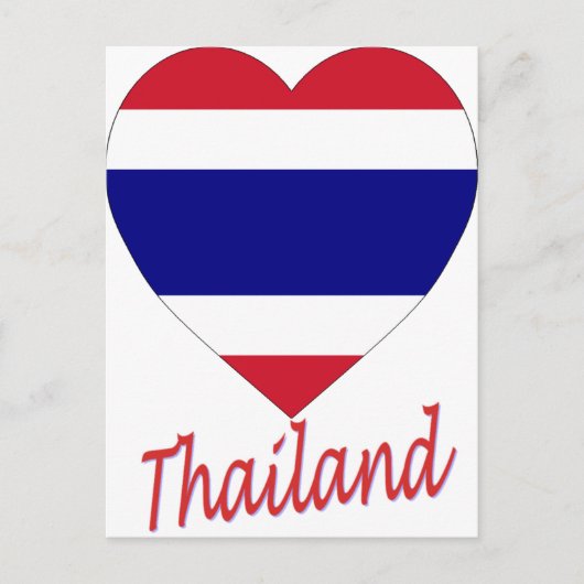 Thailand Flag Heart Briefkaart (Voorkant)