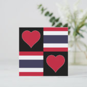 Thailand Flag Heart Cute Patriotic Thai Greeting Kaart (Staand voorkant)
