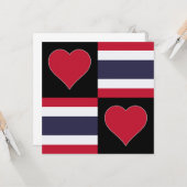 Thailand Flag Heart Cute Patriotic Thai Greeting Kaart (Voorkant / Achterkant in situ)