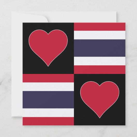 Thailand Flag Heart Cute Patriotic Thai Greeting Kaart (Voorkant)