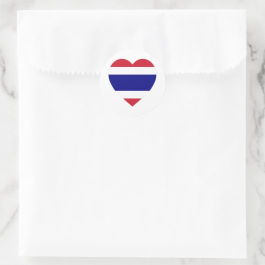 Thailand Flag Heart Ronde Sticker (Tas)
