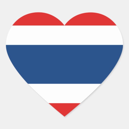 Thailand Flag Heart Sticker (Voorkant)