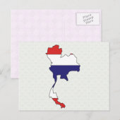Thailand Flag Map - volledige grootte Briefkaart (Voorkant / Achterkant)