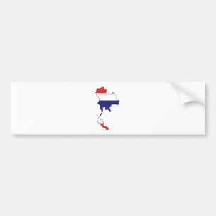 Thailand Flag Map - volledige grootte Bumpersticker
