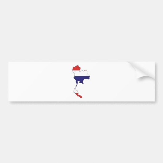 Thailand Flag Map - volledige grootte Bumpersticker (Voorkant)
