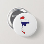 Thailand Flag Map - volledige grootte Ronde Button 5,7 Cm (Voorkant /achterkant)