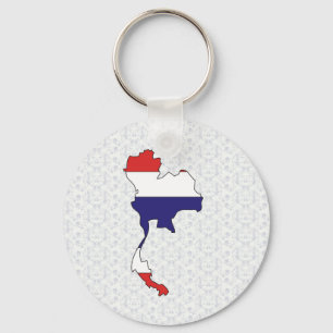 Thailand Flag Map - volledige grootte Sleutelhanger