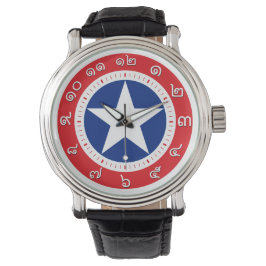 Thailand Flag Watch (nummer in Thaise cijfers) Horloge