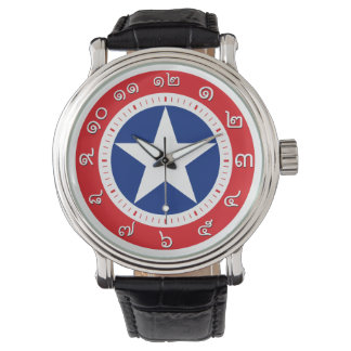 Thailand Flag Watch (nummer in Thaise cijfers) Horloge