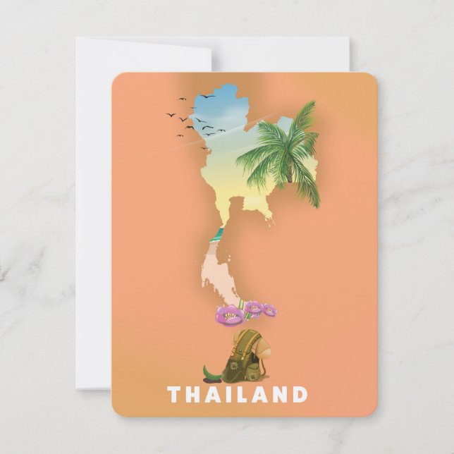 Thailand geïllustreerde kaart (Voorkant)