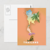 Thailand geïllustreerde kaart (Voorkant / Achterkant)