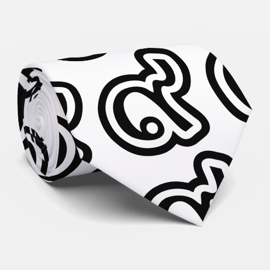 Thailand Geluksgetal 9 / Negen / ๙ (Gao/Kao) Thais Stropdas (Opgerold)