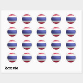 Thailand Glossy Circle Flag Ronde Sticker (Vel)