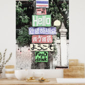 Thailand Hallo Signs Travel Poster (Keuken)