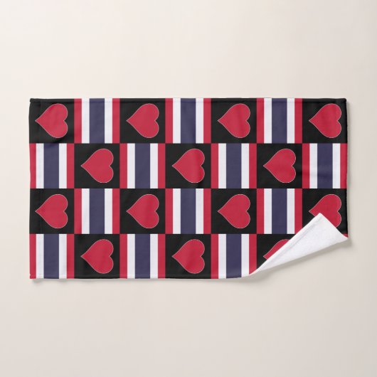 Thailand Heart en Vlag Pattern Fun Thai Pride Handdoek (Handdoek)
