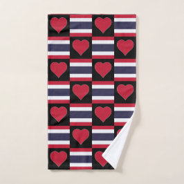 Thailand Heart en Vlag Pattern Fun Thai Pride Handdoek