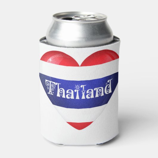 Thailand Heart Flag Blikjeskoeler (Blikje Voorkant)