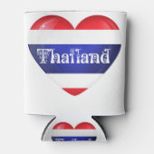Thailand Heart Flag Blikjeskoeler (Voorkant)