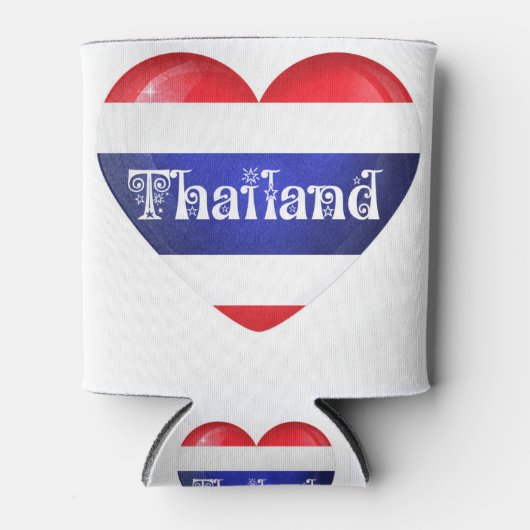 Thailand Heart Flag Blikjeskoeler (Voorkant)