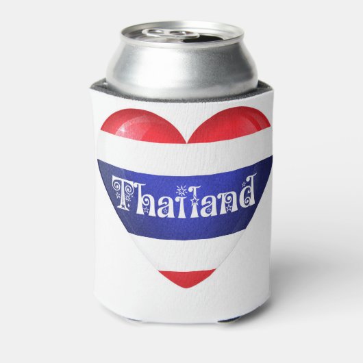 Thailand Heart Flag Blikjeskoeler (Blikje Achterkant)