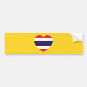 Thailand Heart Flag Bumpersticker
