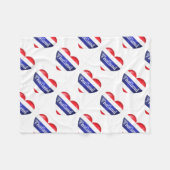 Thailand Heart Flag Fleece Deken (Voorkant (Horizontaal))