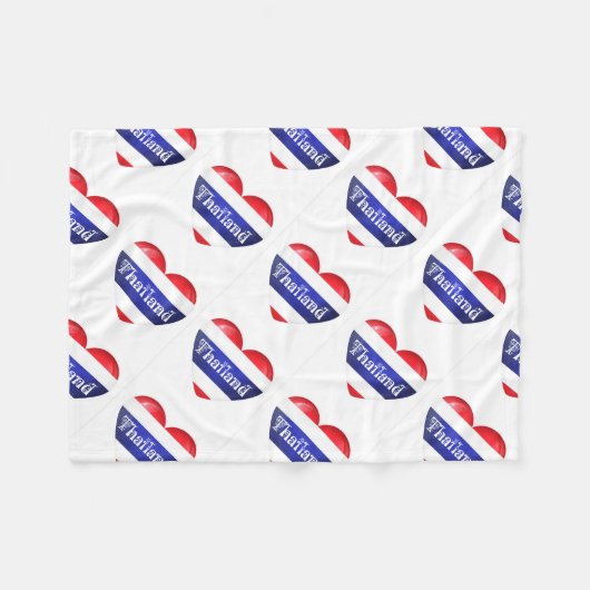 Thailand Heart Flag Fleece Deken (Voorkant (Horizontaal))