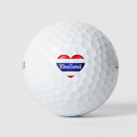 Thailand Heart Flag Golfballen (Voorkant)