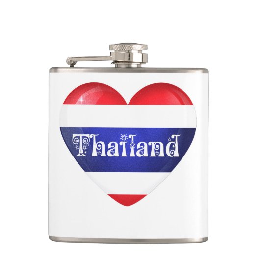 Thailand Heart Flag Heupfles (Voorkant)