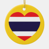 Thailand Heart Flag Keramisch Ornament (Voorkant)