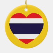 Thailand Heart Flag Keramisch Ornament (Achterkant)