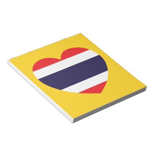 Thailand Heart Flag Notitieblok (Schuin)
