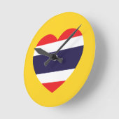 Thailand Heart Flag Ronde Klok (Hoek)