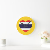 Thailand Heart Flag Ronde Klok (Huis)