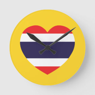Thailand Heart Flag Ronde Klok