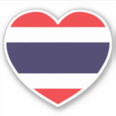 Thailand Heart Flag Sticker (Voorkant)
