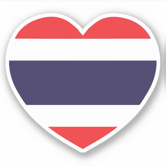 Thailand Heart Flag Sticker (Voorkant)