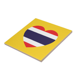 Thailand Heart Flag Tegeltje