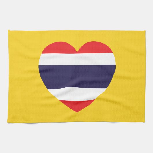 Thailand Heart Flag Theedoek (Horizontaal)