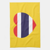 Thailand Heart Flag Theedoek (Verticaal)