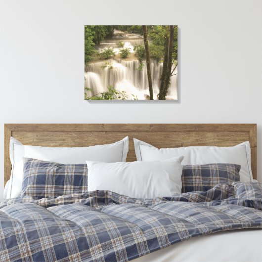 Thailand, Huai Mae Khamin Waterfall Canvas Afdruk (Insitu (Slaapkamer))