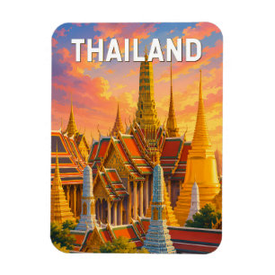 Thailand Illustratie Reis Kunst Vintage Magneet
