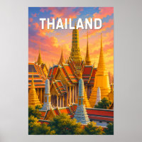 Thailand Illustratie Reis Kunst Vintage