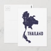 Thailand-kaart Briefkaart (Voorkant / Achterkant)