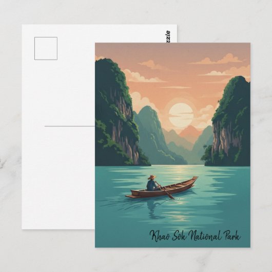 Thailand Khao Sok Nationaal Park Reizen Briefkaart (Voorkant / Achterkant)