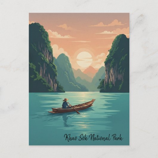 Thailand Khao Sok Nationaal Park Reizen Briefkaart (Voorkant)